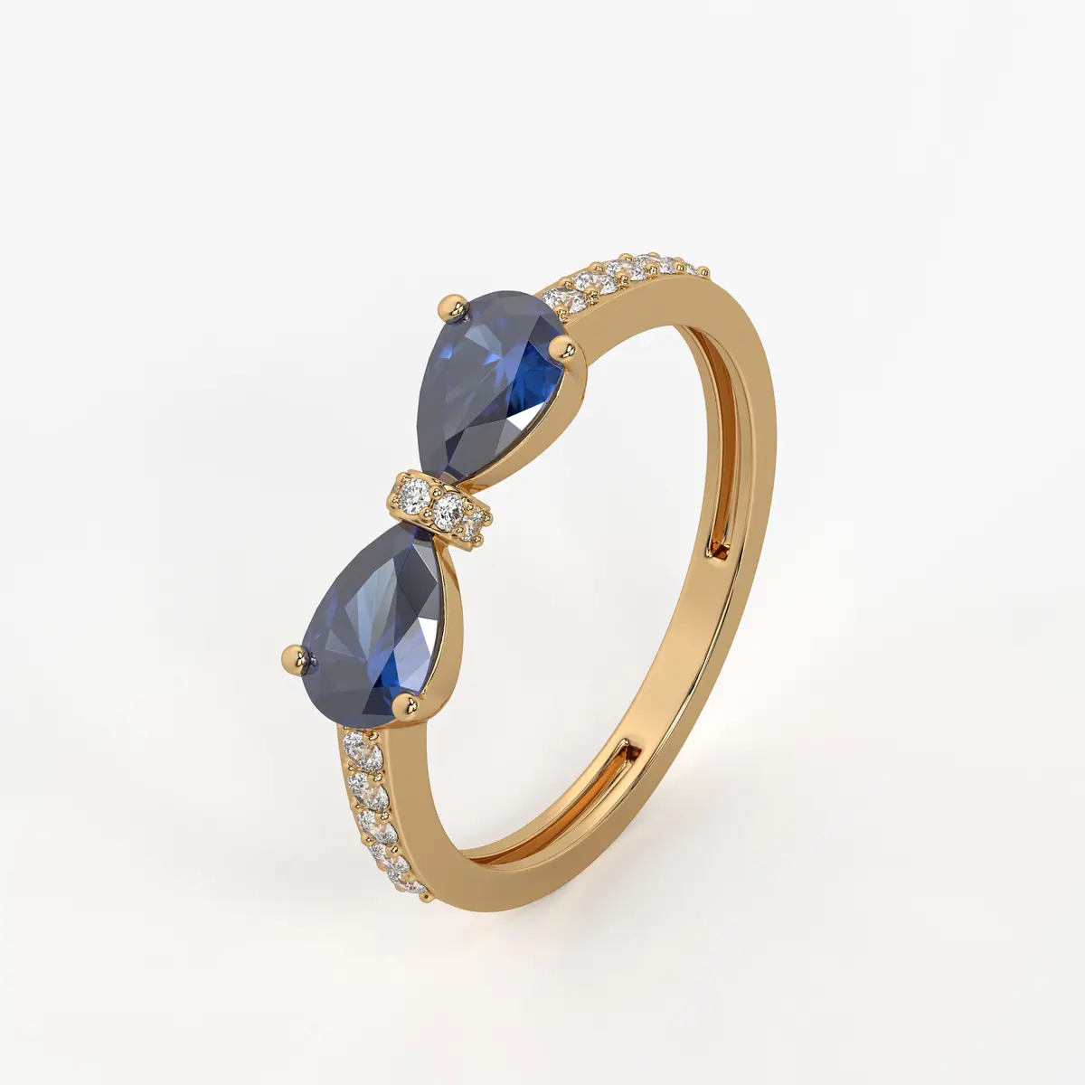 Pear Halo Studded Ring